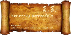 Rudinszky Barnabás névjegykártya